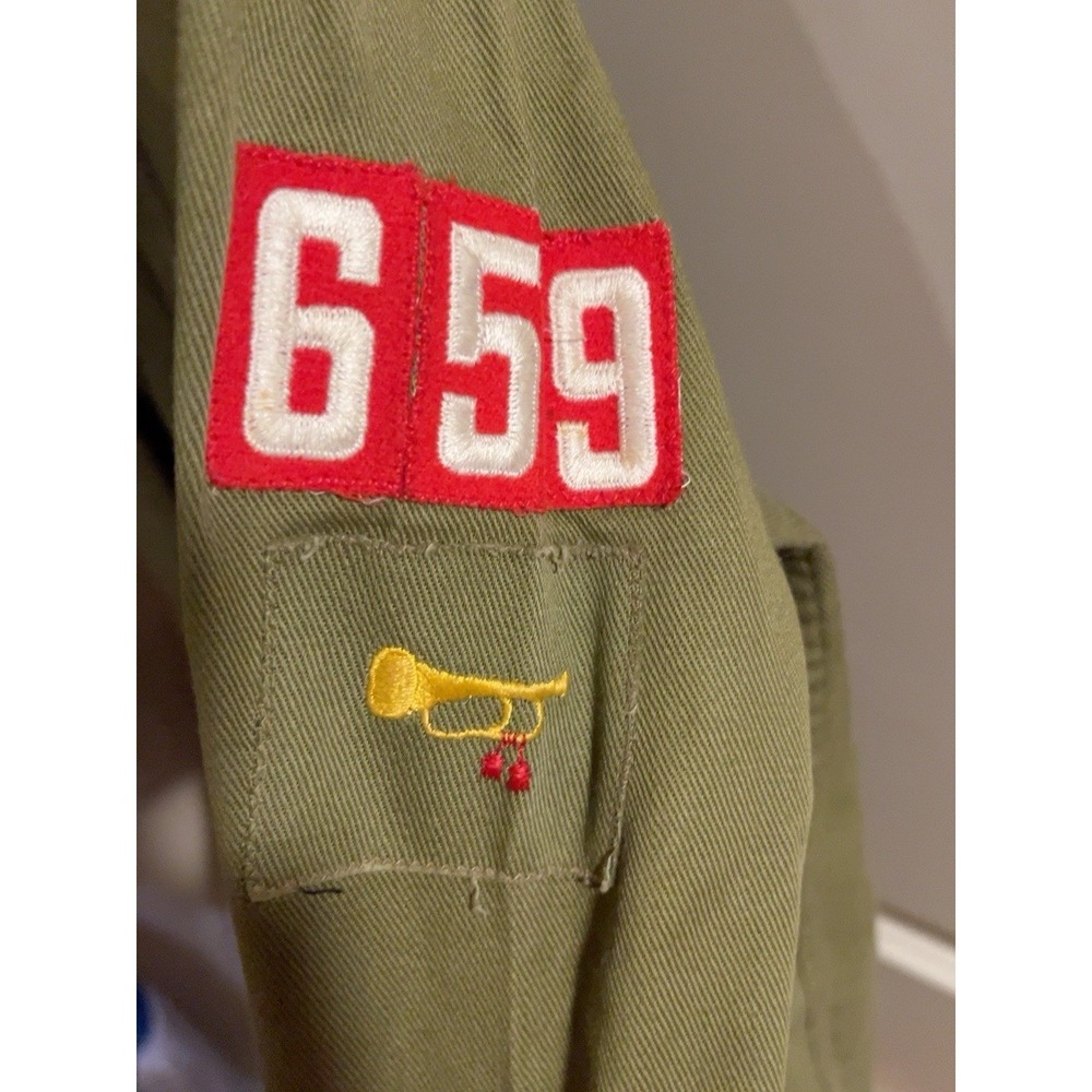 Vintage 1950s 60s BSA Boy Scouts Uniform Shirt Troop 659 Bugler Beaver Patch - Picture 4 of 5